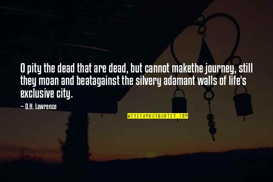 Life And Journey Quotes By D.H. Lawrence: O pity the dead that are dead, but