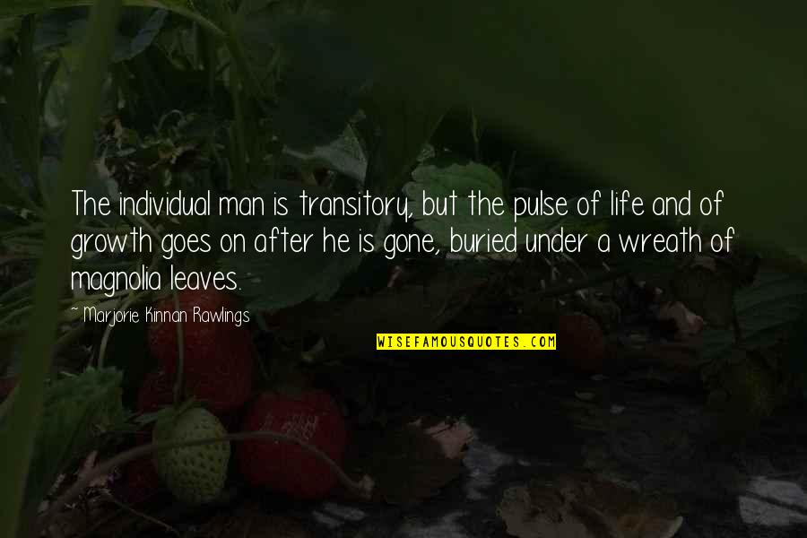 Life And Leaves Quotes By Marjorie Kinnan Rawlings: The individual man is transitory, but the pulse Life And Leaves Quotes By Marjorie Kinnan Rawlings: The individual man is transitory, but the pulse