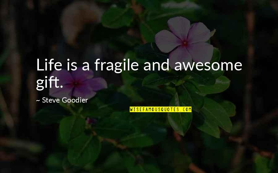 Life And Living To The Fullest Quotes By Steve Goodier: Life is a fragile and awesome gift.