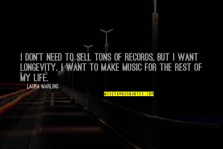 Life And Longevity Quotes By Laura Marling: I don't need to sell tons of records,