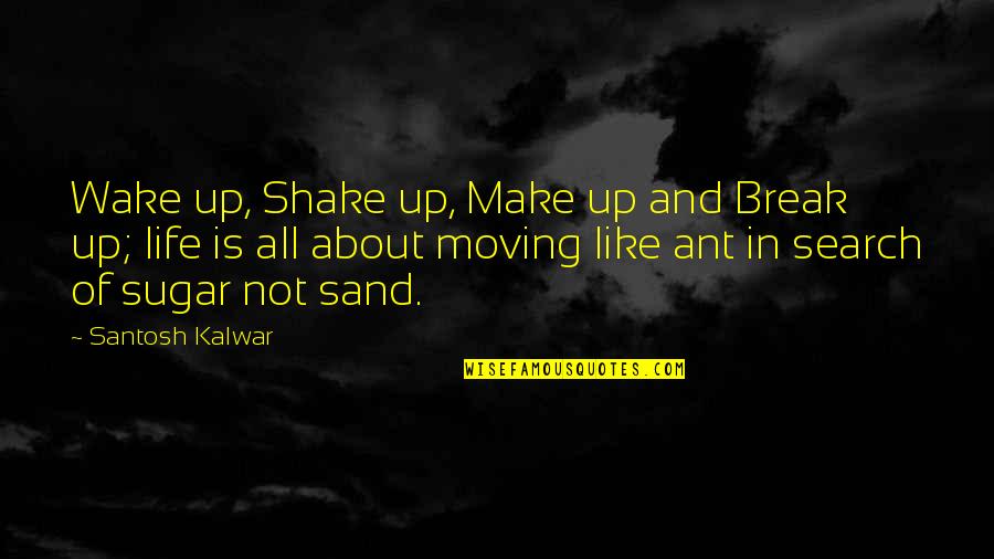 Life And Love And Moving Quotes By Santosh Kalwar: Wake up, Shake up, Make up and Break