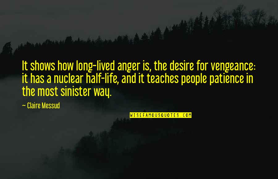 Life And Patience Quotes By Claire Messud: It shows how long-lived anger is, the desire