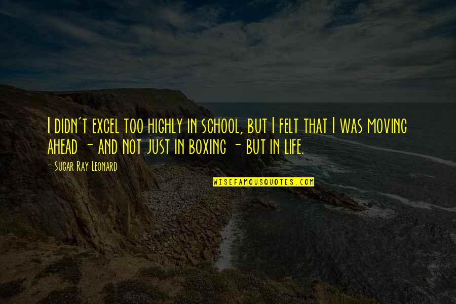 Life And School Quotes By Sugar Ray Leonard: I didn't excel too highly in school, but