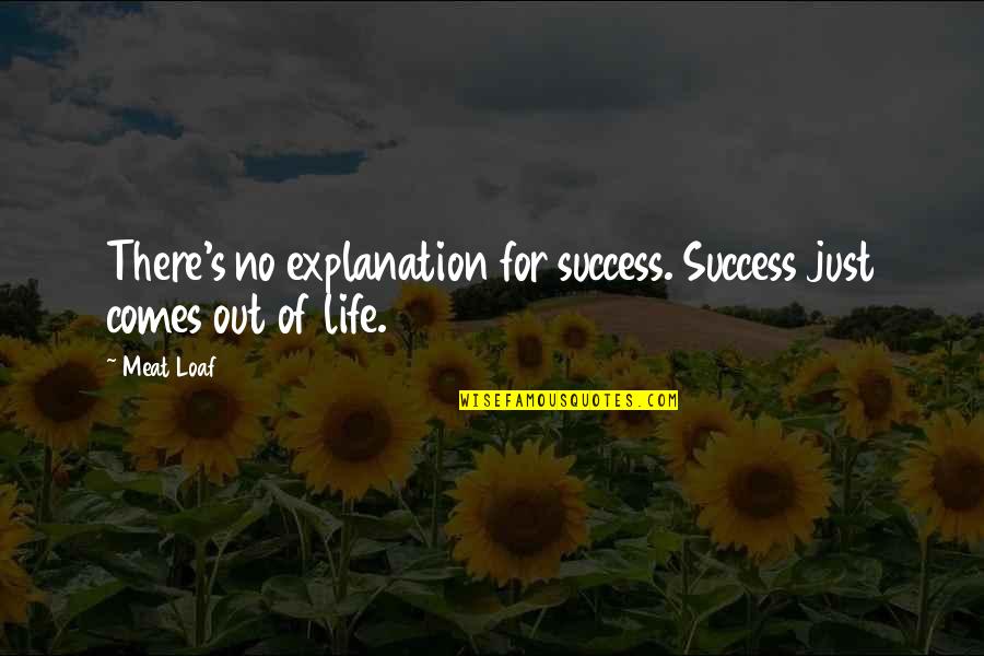 Life And Their Explanation Quotes By Meat Loaf: There's no explanation for success. Success just comes