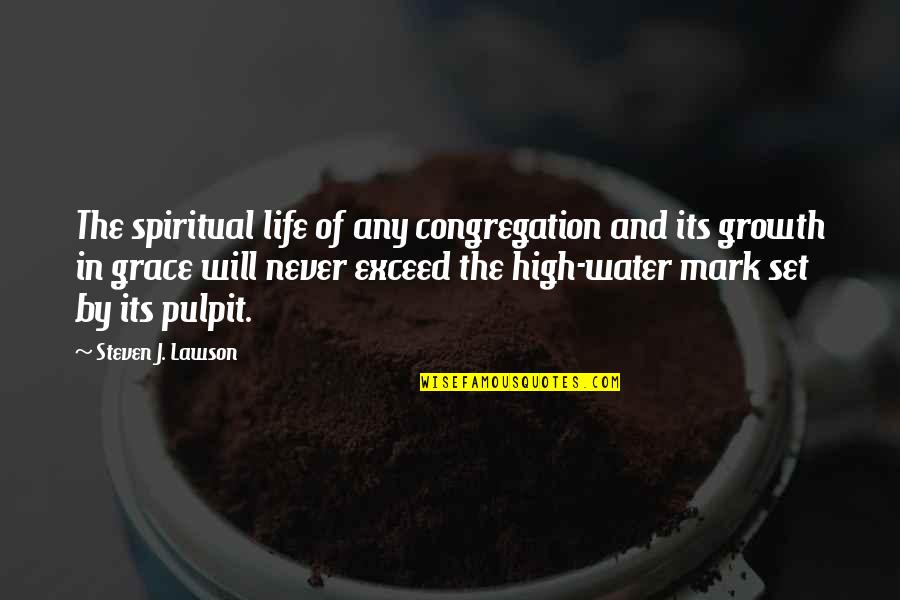 Life And Water Quotes By Steven J. Lawson: The spiritual life of any congregation and its