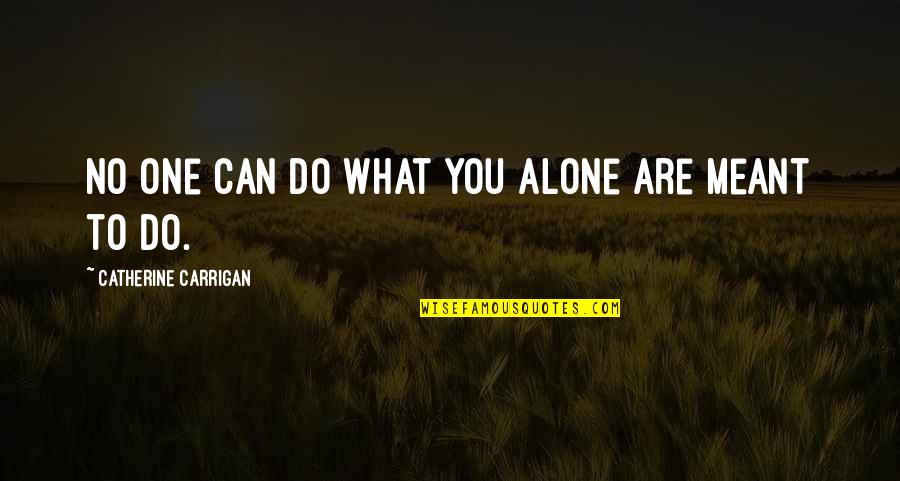 Life And What's Meant To Be Quotes By Catherine Carrigan: No one can do what you alone are