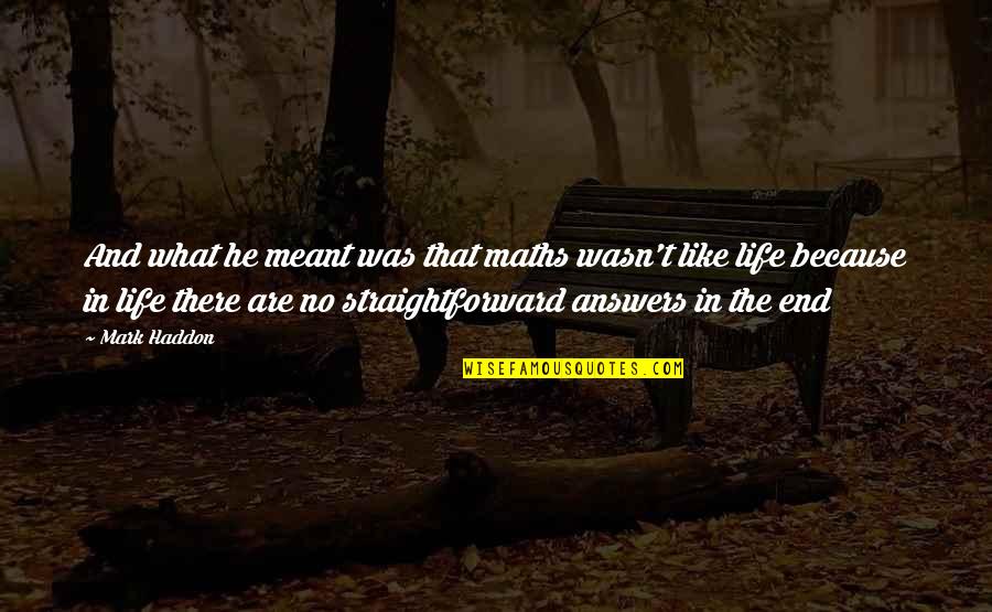 Life And What's Meant To Be Quotes By Mark Haddon: And what he meant was that maths wasn't