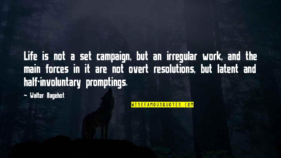 Life And Work Quotes By Walter Bagehot: Life is not a set campaign, but an