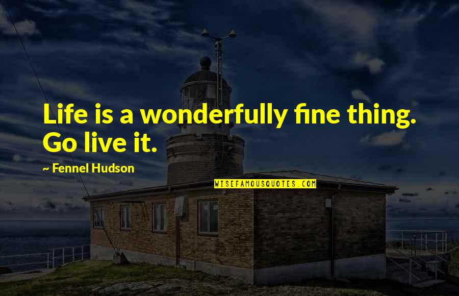 Life Appreciation Quotes By Fennel Hudson: Life is a wonderfully fine thing. Go live