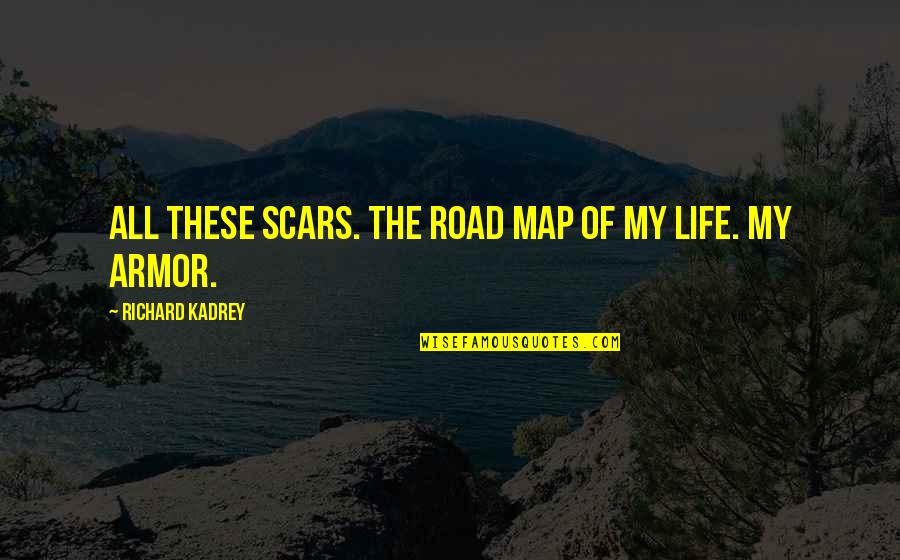 Life Armor Quotes By Richard Kadrey: All these scars. The road map of my