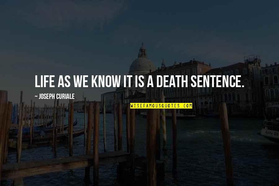 Life As Know It Quotes By Joseph Curiale: Life as we know it is a death Life As Know It Quotes By Joseph Curiale: Life as we know it is a death