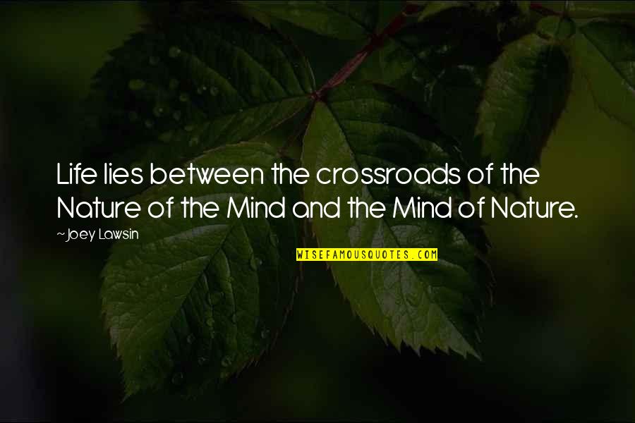 Life At A Crossroads Quotes By Joey Lawsin: Life lies between the crossroads of the Nature