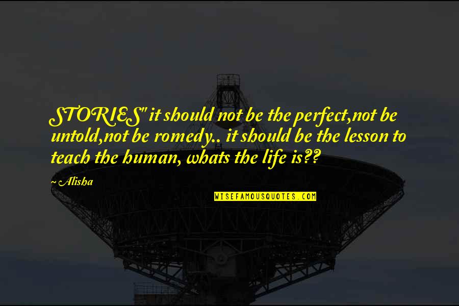 Life Be Perfect Quotes By Alisha: STORIES" it should not be the perfect,not be