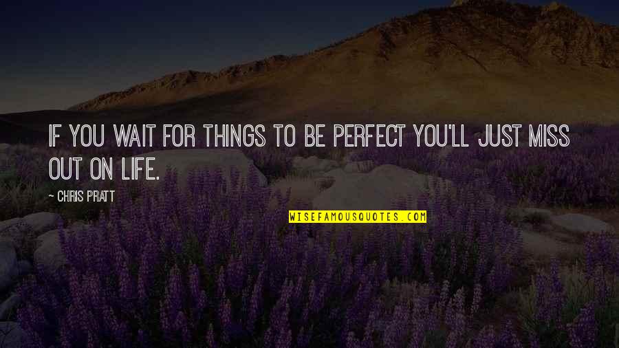 Life Be Perfect Quotes By Chris Pratt: If you wait for things to be perfect