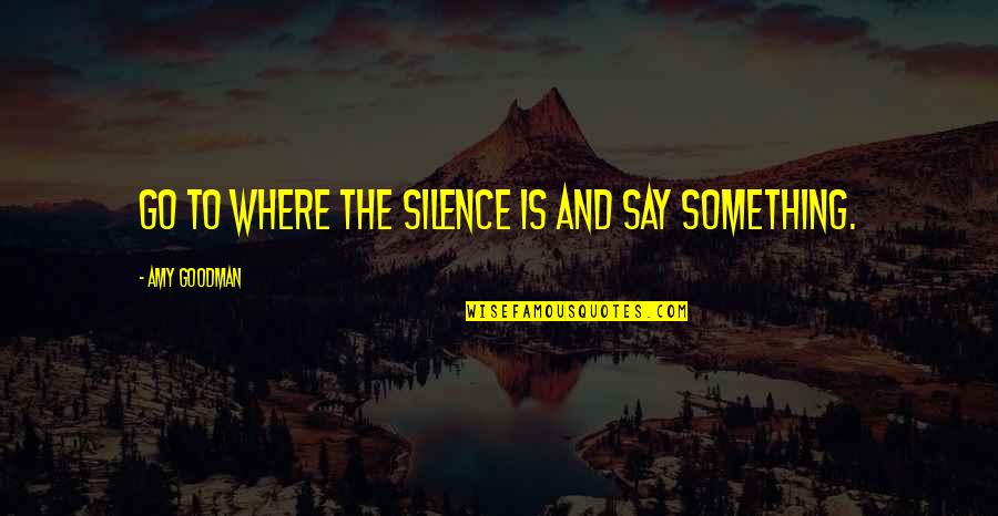 Life Begins At 50 Funny Quotes By Amy Goodman: Go to where the silence is and say Life Begins At 50 Funny Quotes By Amy Goodman: Go to where the silence is and say