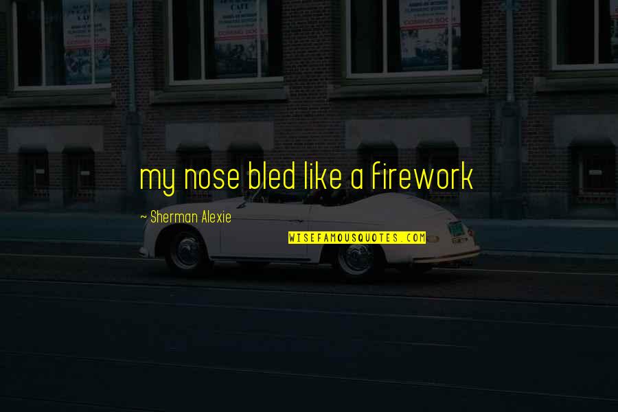 Life Behind The Camera Quotes By Sherman Alexie: my nose bled like a firework