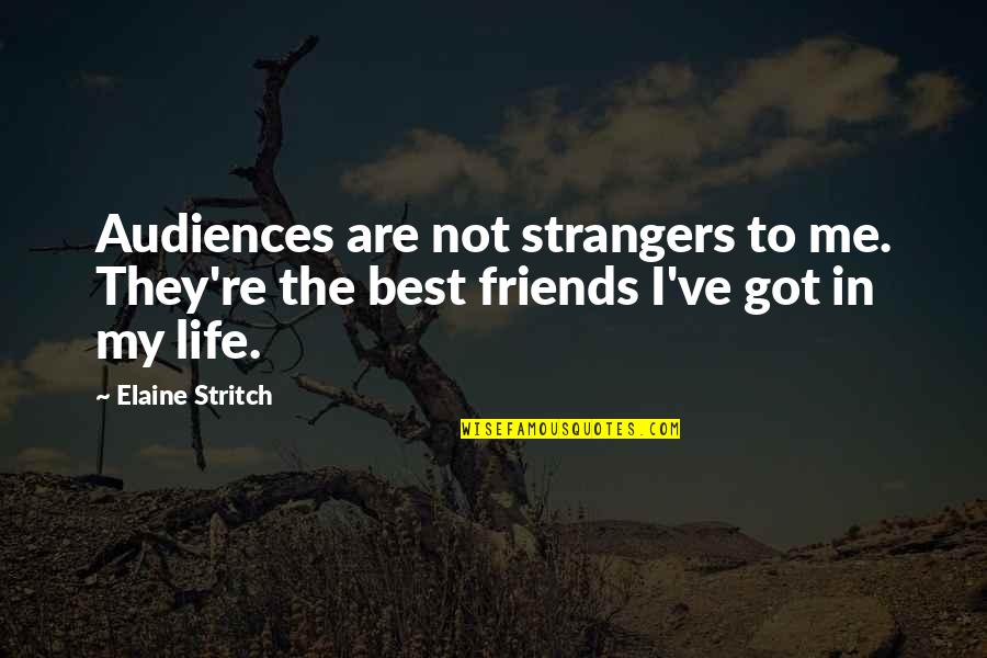 Life Best Friends Quotes By Elaine Stritch: Audiences are not strangers to me. They're the