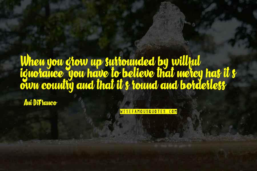 Life Betterment Quotes By Ani DiFranco: When you grow up surrounded by willful ignorance,