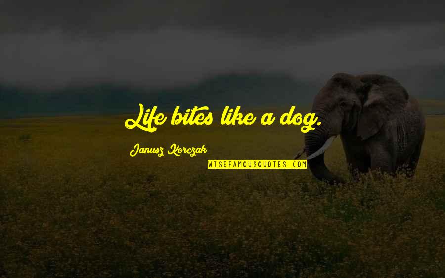 Life Bites Quotes By Janusz Korczak: Life bites like a dog.