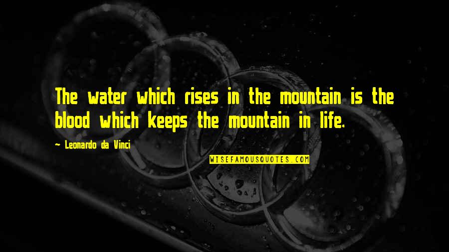 Life Blood Quotes By Leonardo Da Vinci: The water which rises in the mountain is
