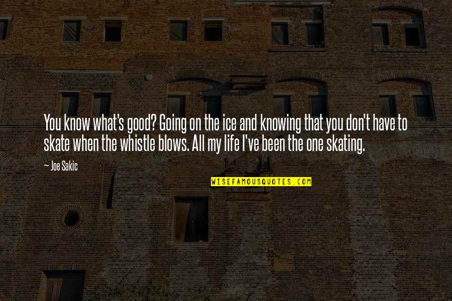 Life Blows Quotes By Joe Sakic: You know what's good? Going on the ice