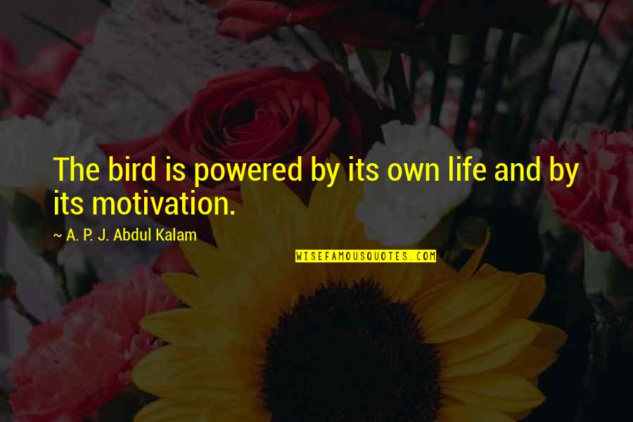 Life By Abdul Kalam Quotes By A. P. J. Abdul Kalam: The bird is powered by its own life Life By Abdul Kalam Quotes By A. P. J. Abdul Kalam: The bird is powered by its own life
