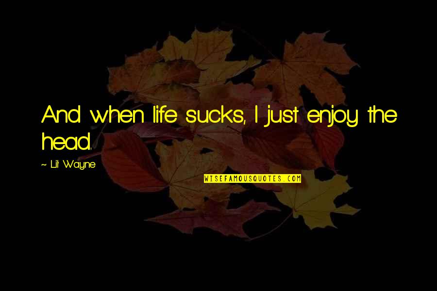 Life By Lil Wayne Quotes By Lil' Wayne: And when life sucks, I just enjoy the Life By Lil Wayne Quotes By Lil' Wayne: And when life sucks, I just enjoy the
