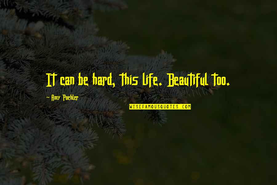 Life Can Be Hard Quotes By Amy Poehler: It can be hard, this life. Beautiful too.