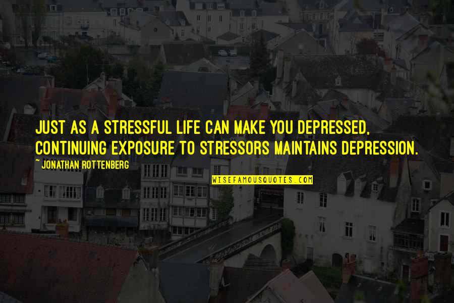 Life Can Be So Stressful Quotes By Jonathan Rottenberg: Just as a stressful life can make you Life Can Be So Stressful Quotes By Jonathan Rottenberg: Just as a stressful life can make you