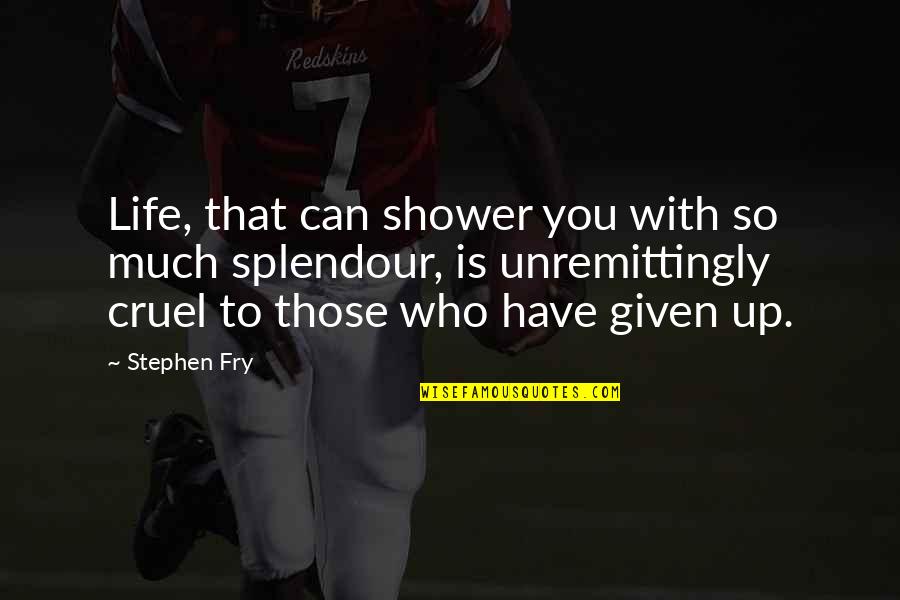 Life Can So Cruel Quotes By Stephen Fry: Life, that can shower you with so much