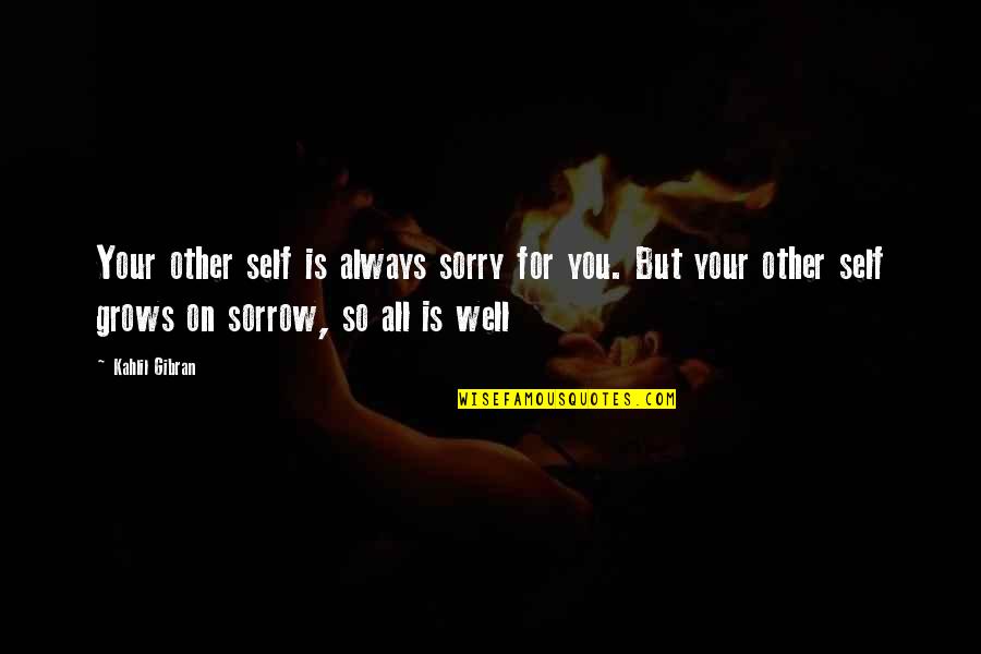 Life Can Turn On A Dime Quotes By Kahlil Gibran: Your other self is always sorry for you. Life Can Turn On A Dime Quotes By Kahlil Gibran: Your other self is always sorry for you.