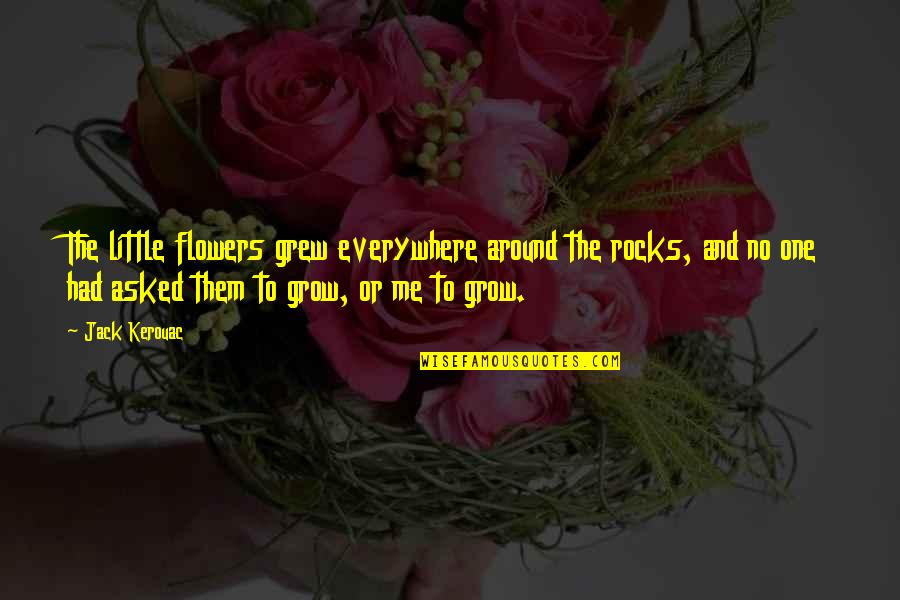 Life Change And Growth Quotes By Jack Kerouac: The little flowers grew everywhere around the rocks,