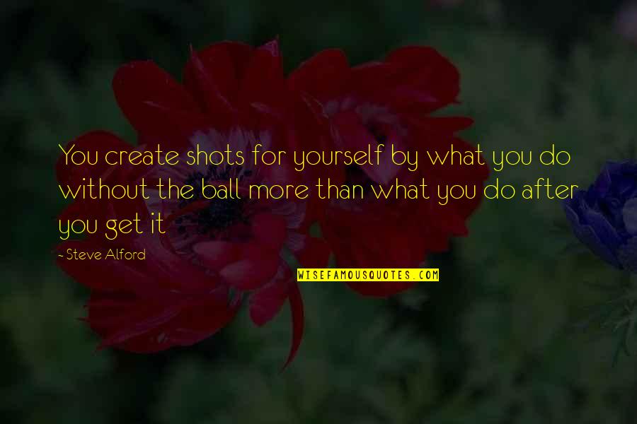 Life Changing Stories Quotes By Steve Alford: You create shots for yourself by what you Life Changing Stories Quotes By Steve Alford: You create shots for yourself by what you