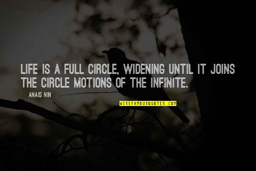 Life Circle Quotes By Anais Nin: Life is a full circle, widening until it