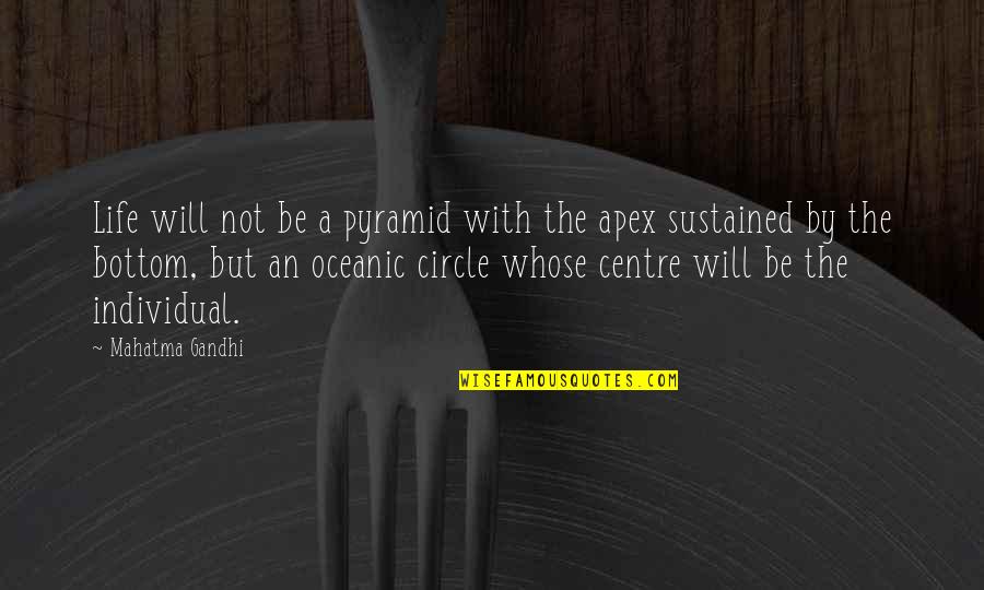 Life Circle Quotes By Mahatma Gandhi: Life will not be a pyramid with the