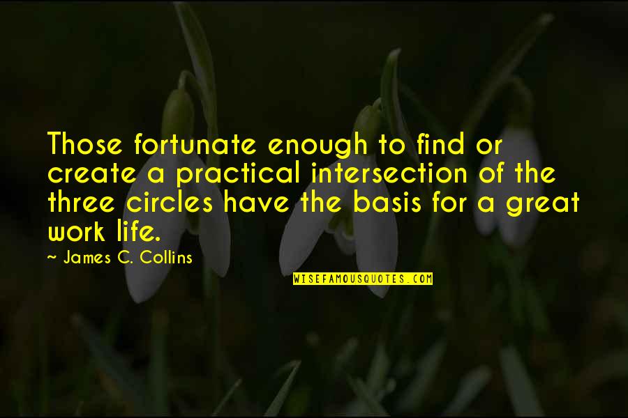 Life Circles Quotes By James C. Collins: Those fortunate enough to find or create a Life Circles Quotes By James C. Collins: Those fortunate enough to find or create a