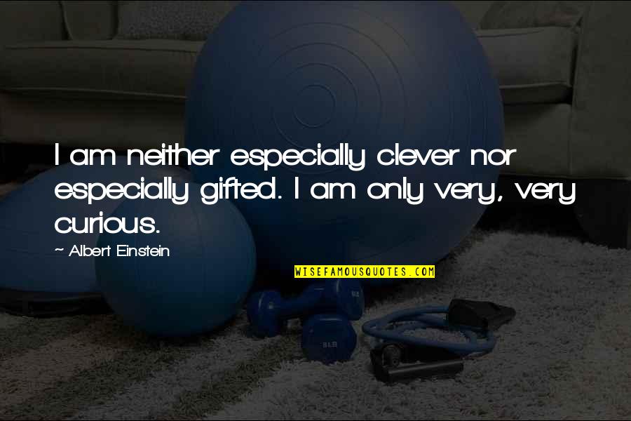 Life Clever Quotes By Albert Einstein: I am neither especially clever nor especially gifted.
