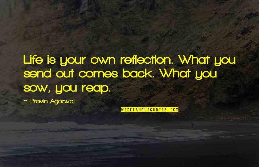 Life Comes Back Quotes By Pravin Agarwal: Life is your own reflection. What you send