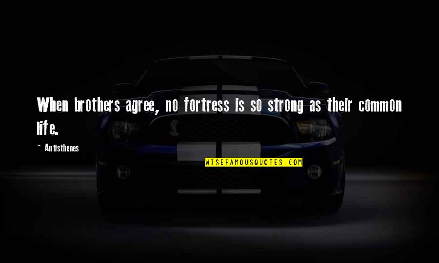 Life Common Quotes By Antisthenes: When brothers agree, no fortress is so strong