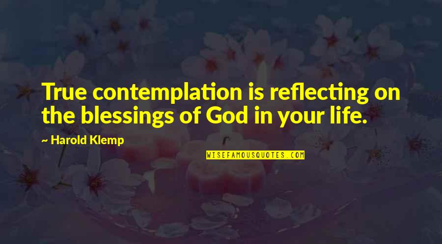 Life Contemplation Quotes By Harold Klemp: True contemplation is reflecting on the blessings of