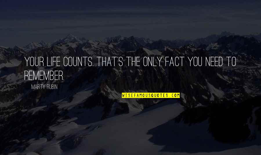 Life Counts Quotes By Marty Rubin: Your life counts. That's the only fact you