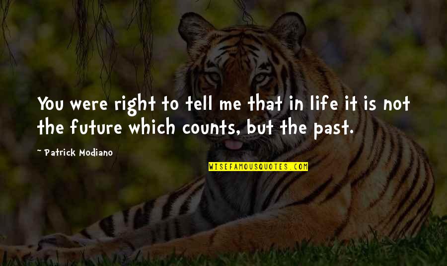 Life Counts Quotes By Patrick Modiano: You were right to tell me that in