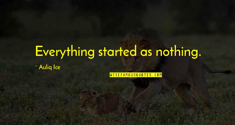 Life Courage Strength Quotes By Auliq Ice: Everything started as nothing.