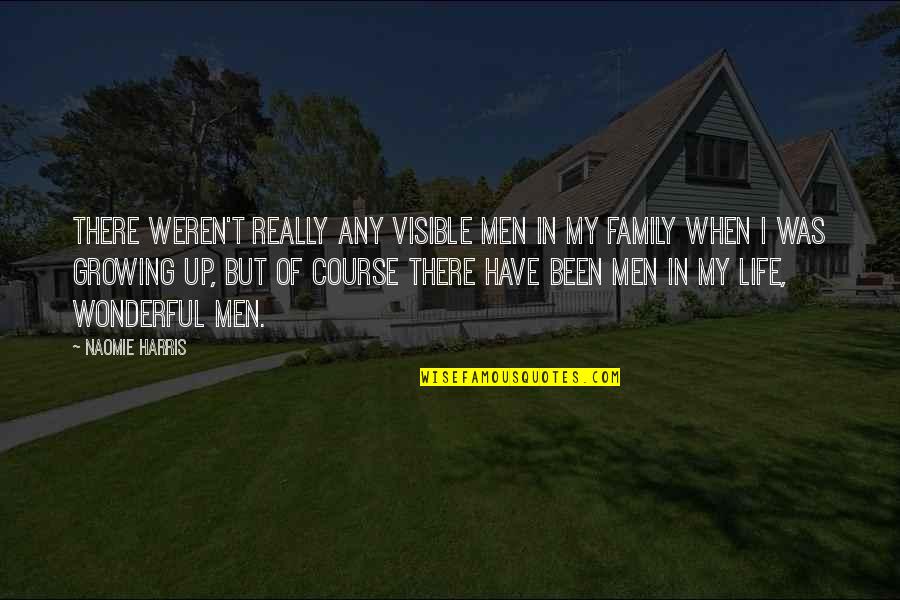 Life Course Quotes By Naomie Harris: There weren't really any visible men in my Life Course Quotes By Naomie Harris: There weren't really any visible men in my