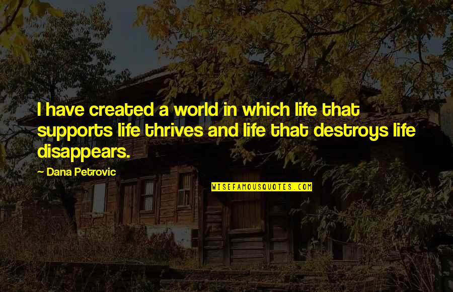 Life Created Quotes By Dana Petrovic: I have created a world in which life Life Created Quotes By Dana Petrovic: I have created a world in which life