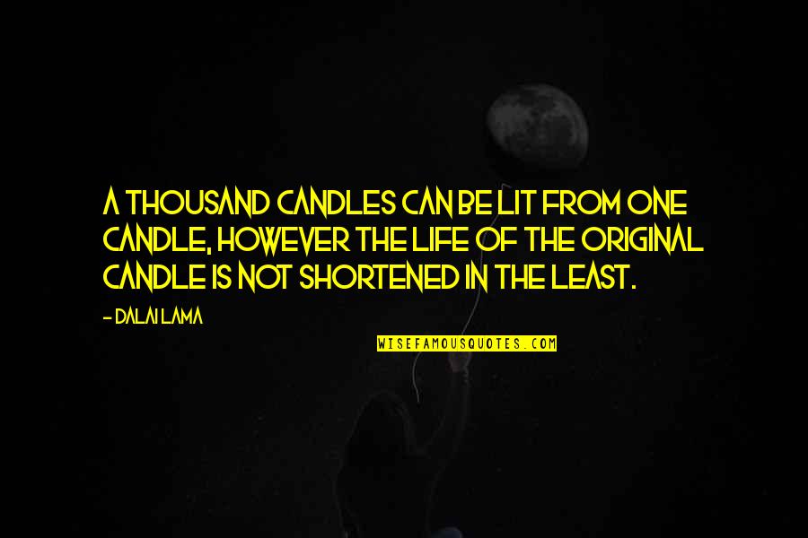 Life Dalai Lama Quotes By Dalai Lama: A thousand candles can be lit from one