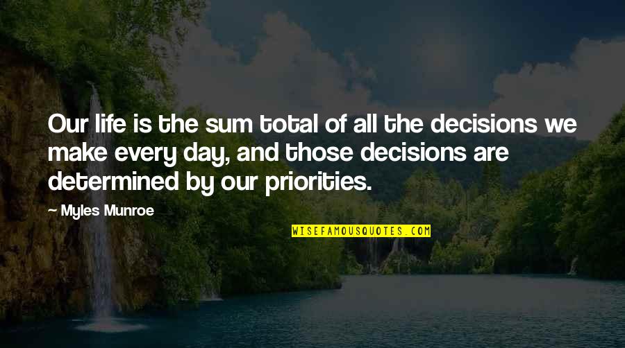 Life Day By Day Quotes By Myles Munroe: Our life is the sum total of all Life Day By Day Quotes By Myles Munroe: Our life is the sum total of all
