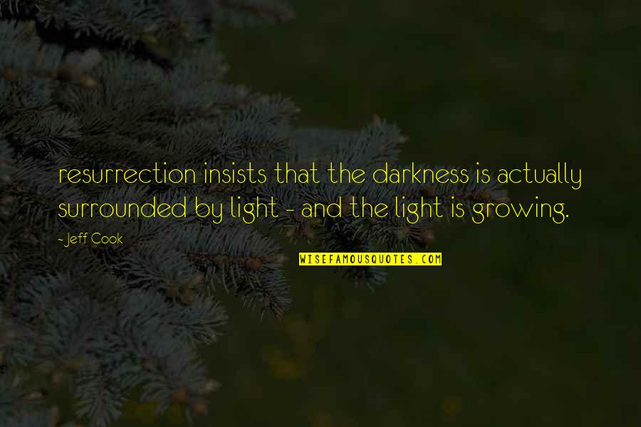 Life Decisions Tumblr Quotes By Jeff Cook: resurrection insists that the darkness is actually surrounded