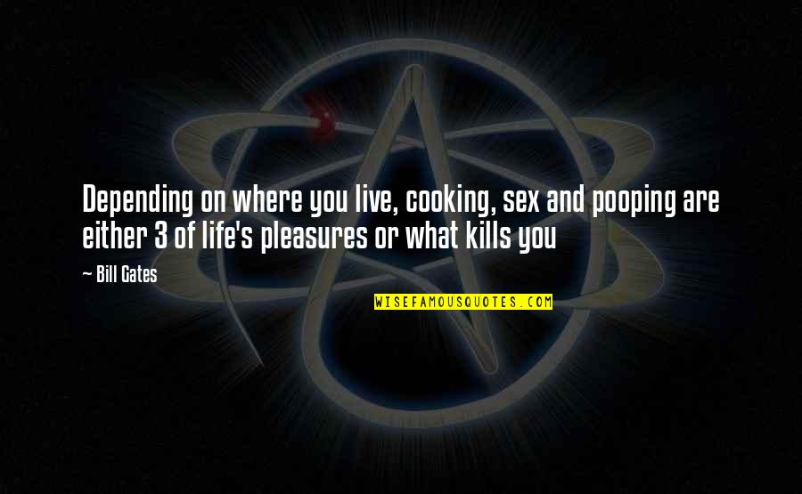 Life Depending Quotes By Bill Gates: Depending on where you live, cooking, sex and Life Depending Quotes By Bill Gates: Depending on where you live, cooking, sex and