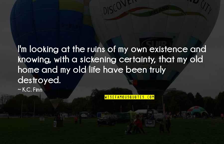 Life Destroyed Quotes By K.C. Finn: I'm looking at the ruins of my own Life Destroyed Quotes By K.C. Finn: I'm looking at the ruins of my own